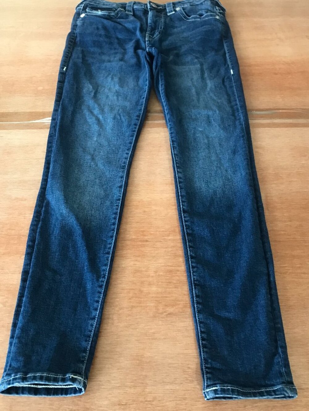 True Religion Halle Super Skinny Jeans Women 29 Blue High Rise Flip Pocket 19850